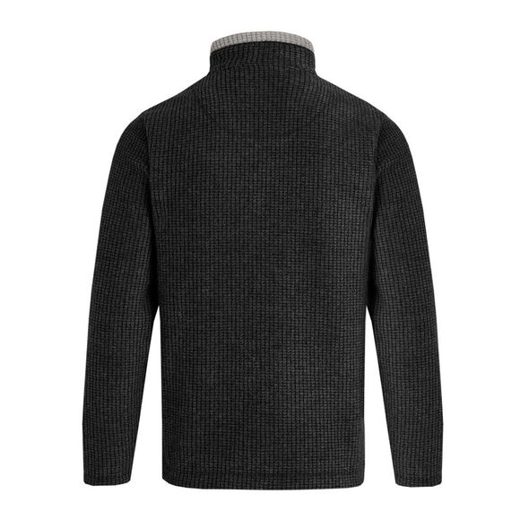 Weird Fish Mens Newark Grid Eco Friendly Quarter Zip Fleece Top / Washed Black - Picture 2 of 2